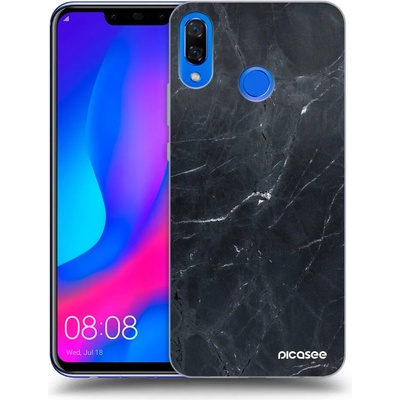 Púzdro Picasee silikónové Huawei Nova 3 - Black marble čierne