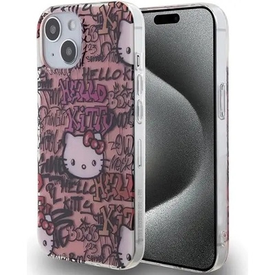 Hello Kitty Кейс Hello Kitty IML Tags Graffiti за iPhone 15, розов (3666339188412)