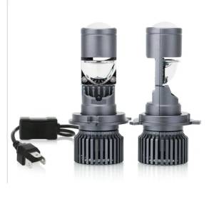  Комплект от 2 броя LED ЛЕД диодни крушки с лупа H4 Х4 12V - 24V 80W 12000LM за фарове Canbus без грешки 6000К-6500К къси