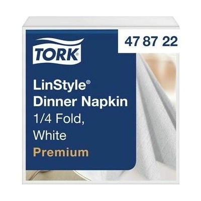 TORK Servítky priemyselne kompostovateľné 1/4 ohyb 1V Premium LinStyle biele 50ks 39x39 cm