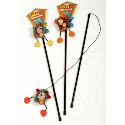 PET BRANDS Играчка за котки Pet Brands Shake & Squeak - Въдица таралеж, със звук - Pet Brands Англия SS01