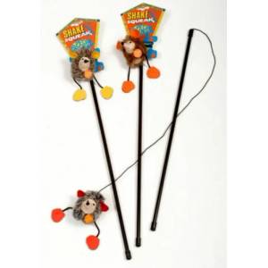 PET BRANDS Играчка за котки Pet Brands Shake & Squeak - Въдица таралеж, със звук - Pet Brands Англия SS01