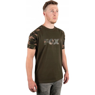 Fox International Tričko Khaki Camo Chest Print T-shirt – Zboží Dáma