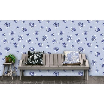 DIMEX ART s. r. o Луксозна флизелинова тапета син флорален модел