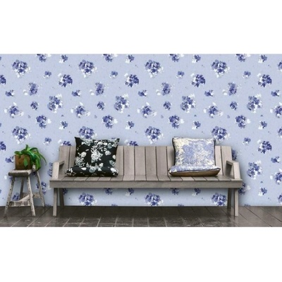 DIMEX ART Луксозна флизелинова тапета син флорален модел