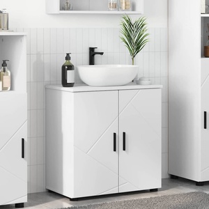 vidaXL Шкаф за баня Бяло 61 x 35 x 64 см Инженерна дървесина, Метал (883284)