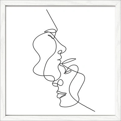 Obraz v ráme Line Art face IV 33x33 cm