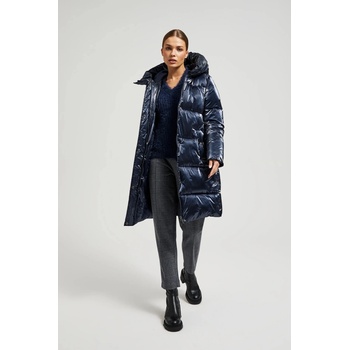 Moodo Дълго метализирано яке в тъмносиньо Moodo Moodo | Bezhov | ЖЕНИ | XS