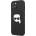 KARL LAGERFELD Karl Head Leather Case - дизайнерски кожен кейс за iPhone 13 (черен)