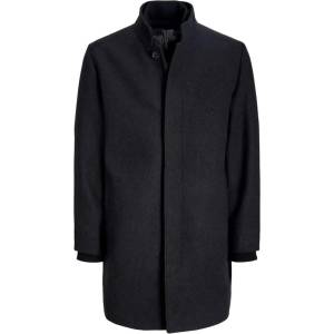 Jack & jones Палто Jack & jones Melton coat - Black (Dark Grey / Pattern Twill)