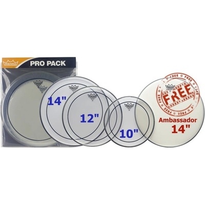 Remo Pinstripe Clear Studio set + 14" Ambassador coated