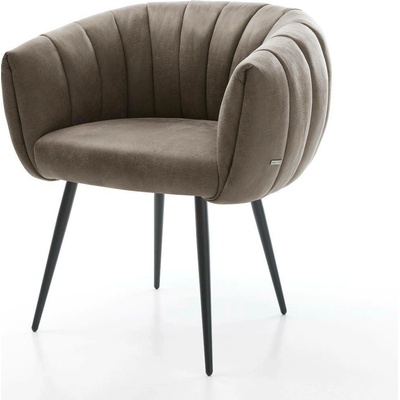 Delife Jada-Flex mikrovlákno taupe vintage 4-nohá zúžená černá taštičkové pružiny