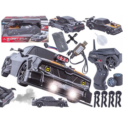 HB Toys Dálkově ovládané auto černé LED dým 4x4 (4WD) 1:16