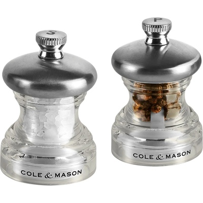 Cole & mason Комплект мелнички за черен пипер и сол BUTTON 6, 5 см, комплект от 2 бр. , акрил, Cole & Mason (CMH3023180)