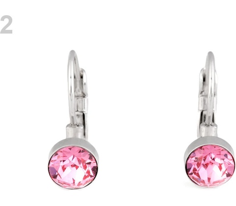 Swarovski Elements náušnice 2 209 rose