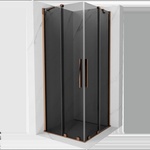 Mexen Velar Duo плъзгаща се душ кабина 100 x 100 см, графит, розово злато - 871-100-100-42-60 (871-100-100-42-60)
