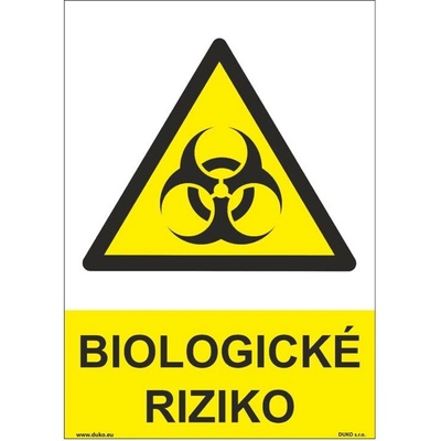 DUKO BIOLOGICKÉ RIZIKO Formát: 210 x 297 mm, Materiál: samolepící vinylová fólie