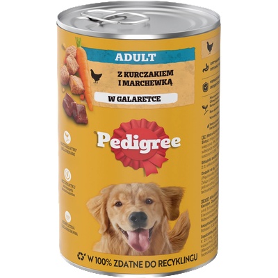 PEDIGREE Adult 1200g консерва - пълноценна мокра храна за възрастни кучета, с пилешко месо в желе