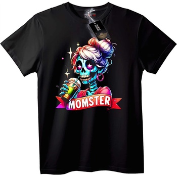 NOONEBRAND Тениска MOMSTER Череп - M, Black