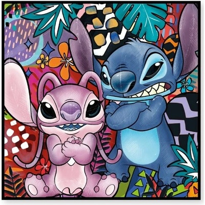 EGAN DISNEY STITCH Obraz "STITCH & ANGEL" růžová 70 × 70 cm