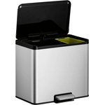 EKO-Europe Кош за разделно събиране на отпадъци EKO ESSENTIAL с педал (20 + 9 л) - инокс с черно (EKO 822829 - Matt s/s)