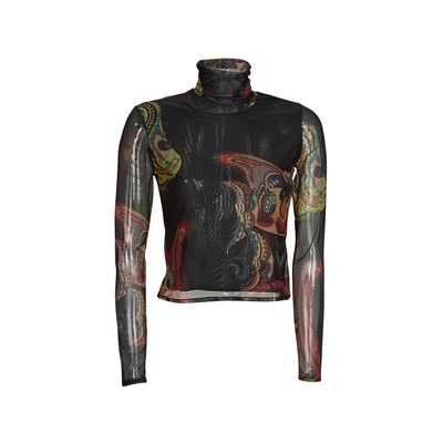 Desigual trička s dlouhými rukávy Friends černá