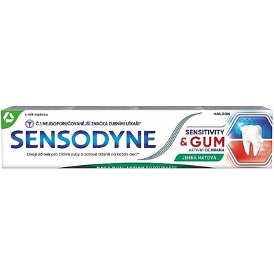 Sensodyne Sensitivity & Gum Caring Mint zubná pasta s fluoridom 75 ml