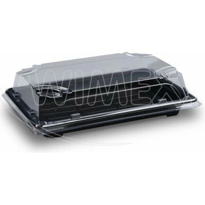 Wimex Miska na Sushi + viečko PP rPET čierna + priehľadné 188 x 130 x 45 m