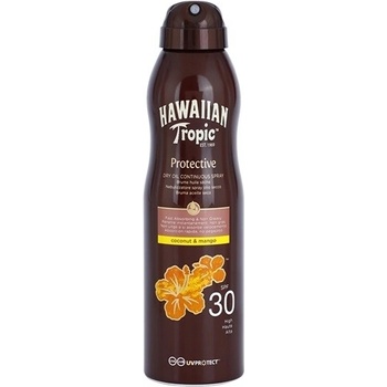 Hawaiian Tropic Protective vodeodolný ochranný suchý olej na opaľovanie Coconut & Mango SPF30 180 ml
