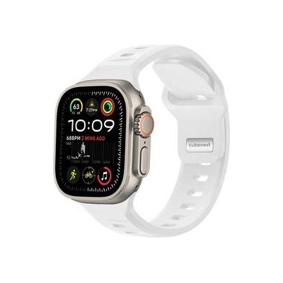 CubeNest Premium Silikon Sport na Apple Watch 42/44/45/Ultra 49 mm bílý B01R001LWH