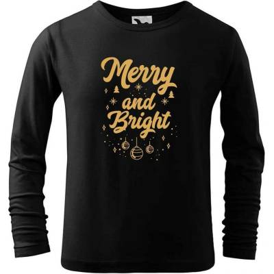 Dobrý triko Dětské bavlněné triko Merry and bright Černá