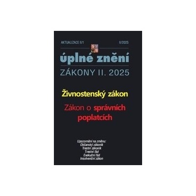 Aktualizace II/1 - Živnostenský zákon - Poradce s.r.o.