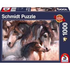 Schmidt Spiele Пъзел Schmidt от 1000 части - Семейство коне (57389)