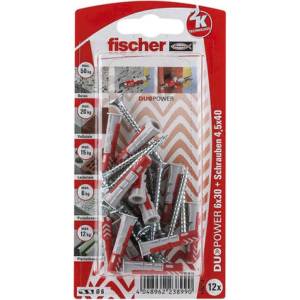 Fischer УНИВЕРСАЛЕН ДЮБЕЛ С ВИНТ Ф6x30ММ 12 БРОЯ fischer duopower s k nv (4048962237061)