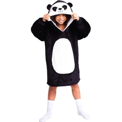 Noxxiez Hrejivá televízna mikinová deka s kapucňou pre deti 7 12 rokov Panda