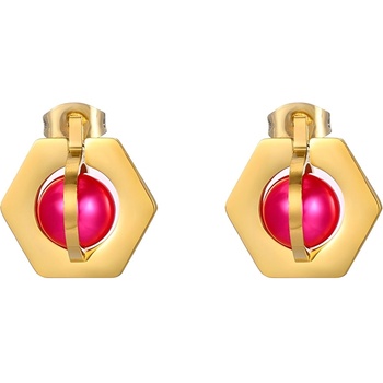 HARAHU Обеци no-21682 - Златна / Розова kp21682 (no-21682)