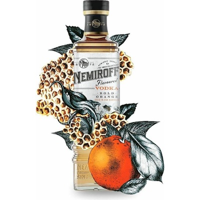 Nemiroff The Inked Collection Bold Orange pomerančová vodka 40% 1 l (holá láhev)