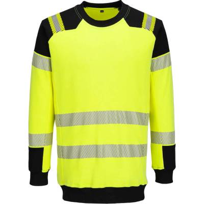 Portwest hi-vis modaflame pw3 fr707 / Светлоотразителен огнеупорен антистатичен суитчър - hv жълто/черно l (fr707ybrl)