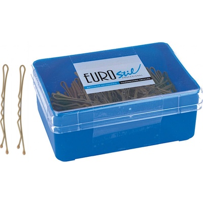 Vlnitá sponka Eurostil Professional - 6,5 cm, matná zlatá - 200 ks (07134)