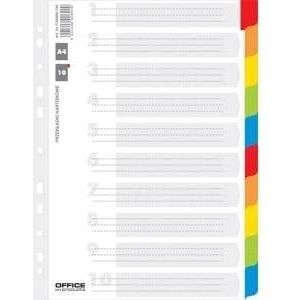 Office Products Herlitz CARDBOARD SCREENS A4 INDEX LAMINATED 10 COLORS