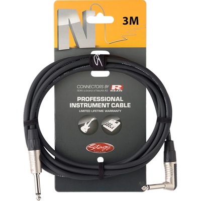 Stagg Инструментален кабел жак - жак l-образен ngc3plr 3 метра