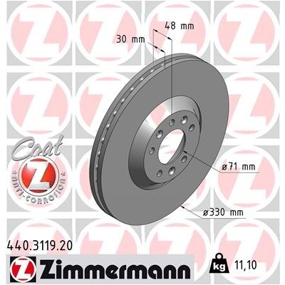 Brzdový kotúč ZIMMERMANN 440.3119.20 (440311920)