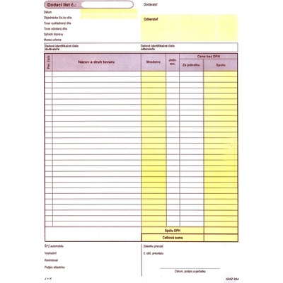 Igaz 294 Dodací list A4 samoprepis dvojfarebný