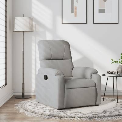 vidaXL 373450 Polohovací světle šedé tkanina z mikrovlákna