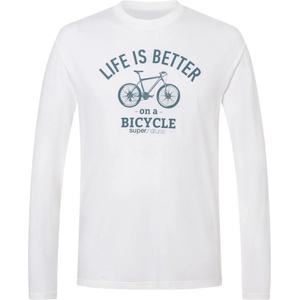 super. natural Мъжка блуза с дълъг ръкав super. natural Better Bike Bio C L/S Merino longsleeve - White / Stormy Weather (216-9133-0112)