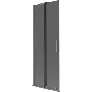 Mexen Velar двукрилен плъзгащ параван за вана 75 x 150 см, графит, gun metal - 896-075-000-41-95 (896-075-000-41-95)