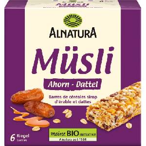 Alnatura Био мюсли блокче с кленов сироп и фурми - 150 г
