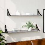vidaXL Стенни рафтове 2 бр сив сонома 80x15x15, 5 см инженерно дърво (836331)
