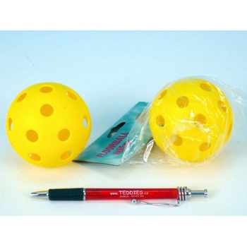 Floorball lopta plast priemer 7 5cm asst 2 farby