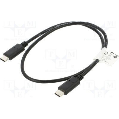 Lanberg CA-CMCM-10CU-0005-BK USB 2.0, USB C vidlice, z obou stran, zlacený, 0,5m, černý